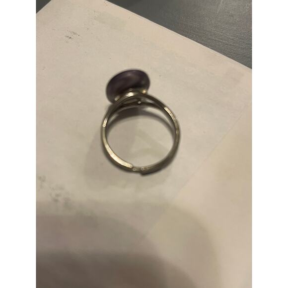 Vintage Sterling Silver Russian Natural Charoite  Purple Stone Ring - Picture 4 of 6